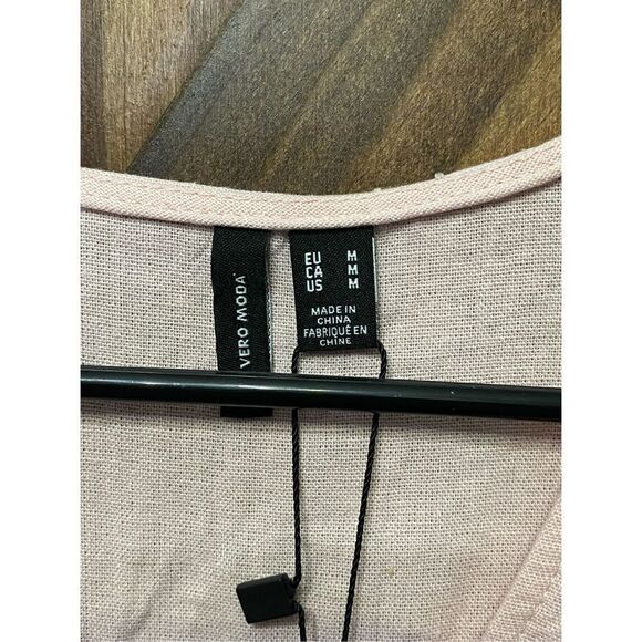 Vero Moda Pink Crop Top Hidden Side Zip Women’s Size Medium - Picture 3 of 5